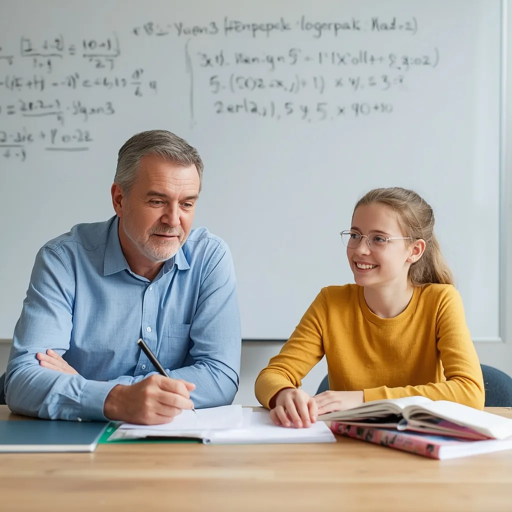 Erfahrener Tutor unterstützt eine Schülerin