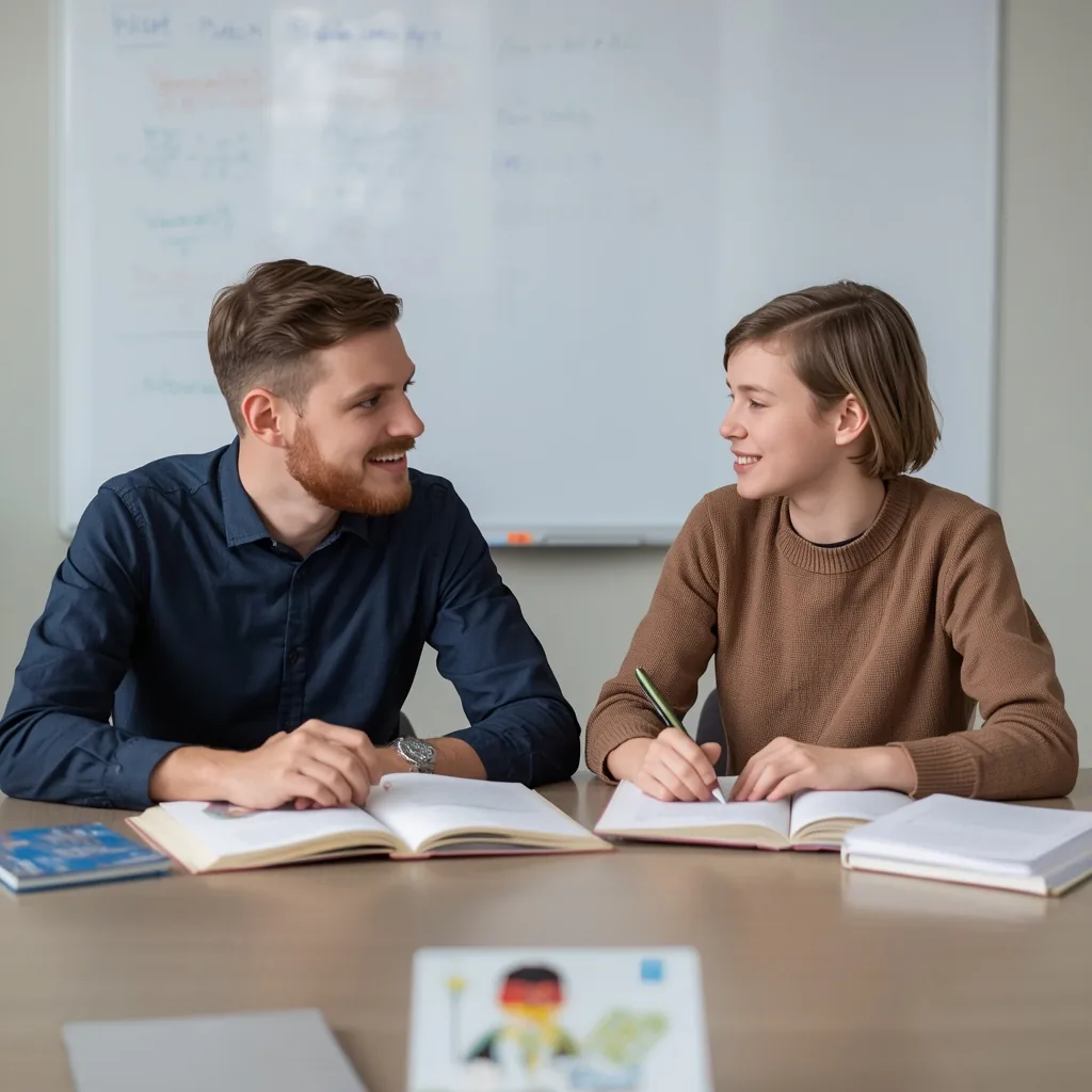 Tutor arbeitet gemeinsam mit einem Schüler